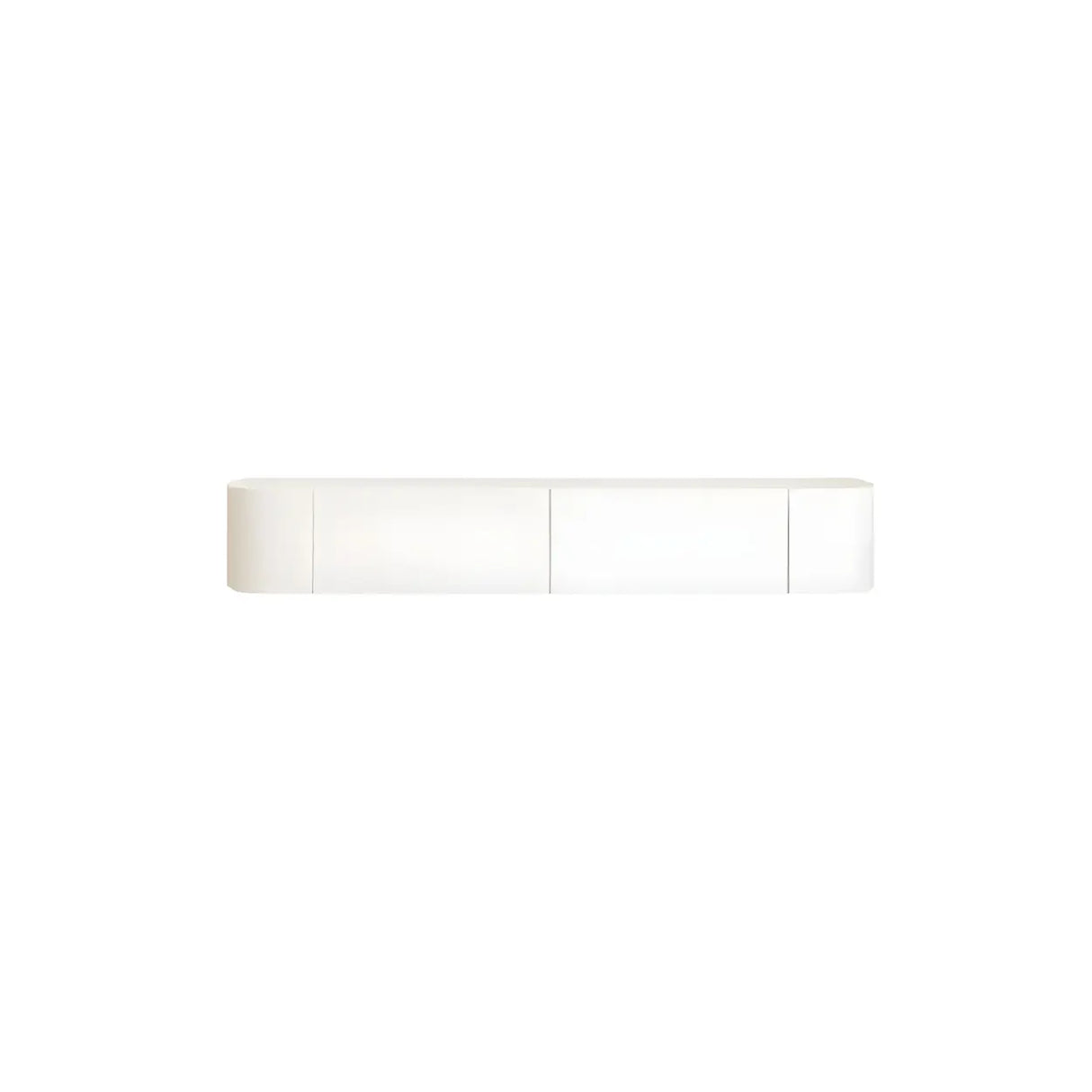 Contemporary White Wall-Mounted TV Stand with Cabinet Image - 5