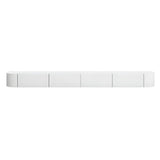Contemporary White Wall-Mounted TV Stand with Cabinet Image - 8