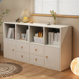 Contemporary White Wooden Closed Back Standard Bookcase Image - 3