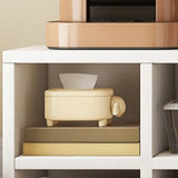 Contemporary White Wooden Closed Back Standard Bookcase Image - 6