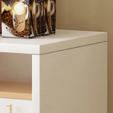 Contemporary White Wooden Closed Back Standard Bookcase Image - 8