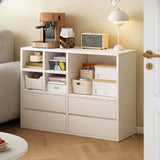 Contemporary White Wooden Closed Back Standard Bookcase Image - 9