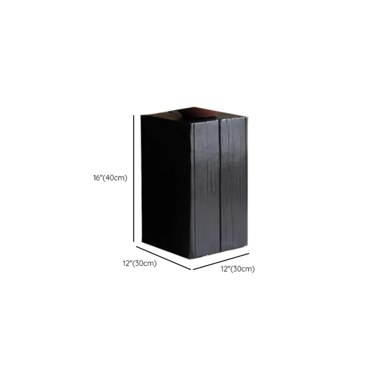  Contemporary Wood Black Square Block Side Table 