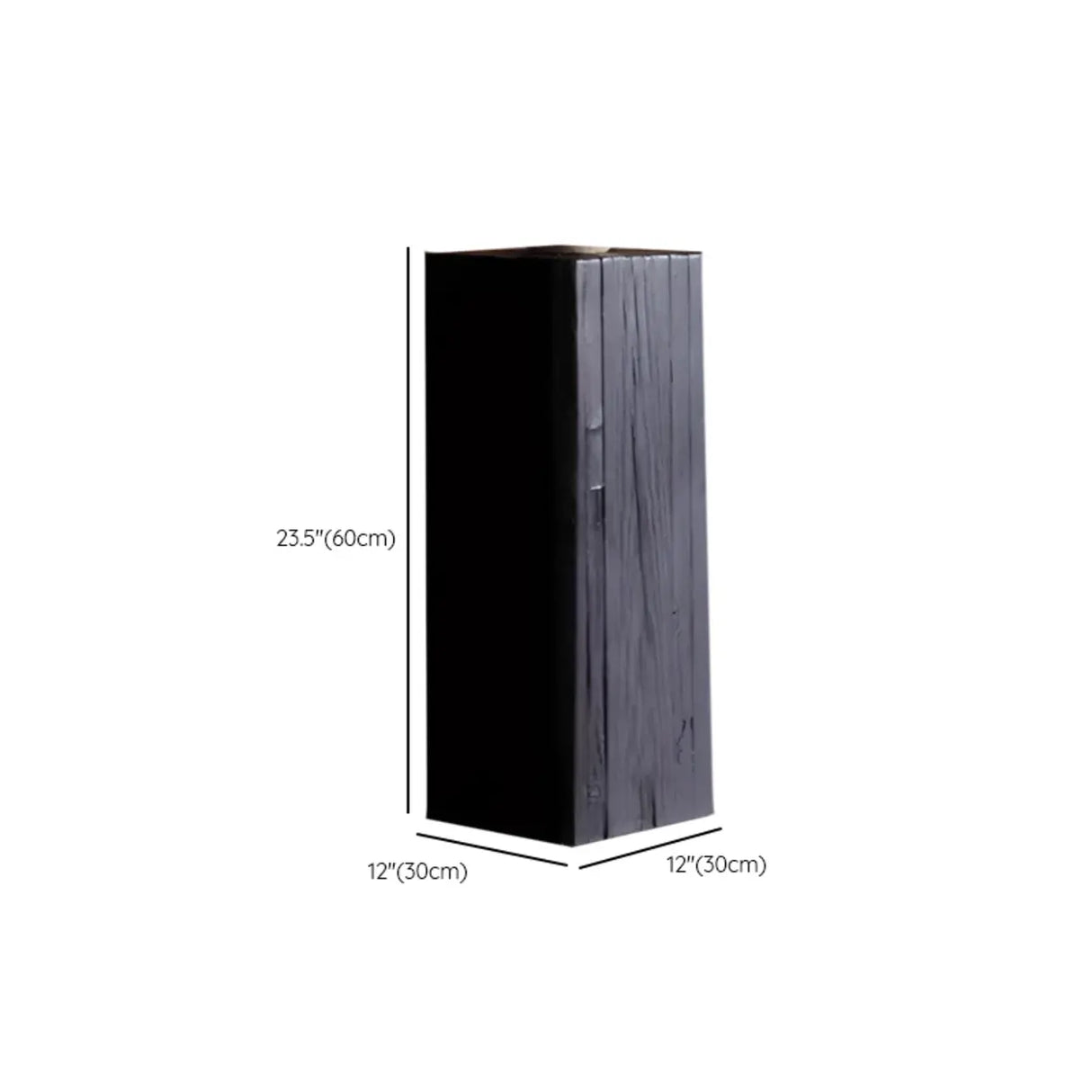  Contemporary Wood Black Square Block Side Table Image - 16