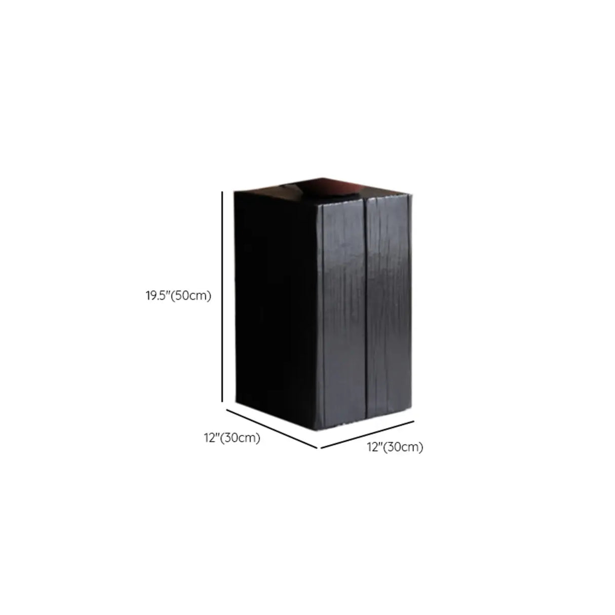  Contemporary Wood Black Square Block Side Table Image - 18