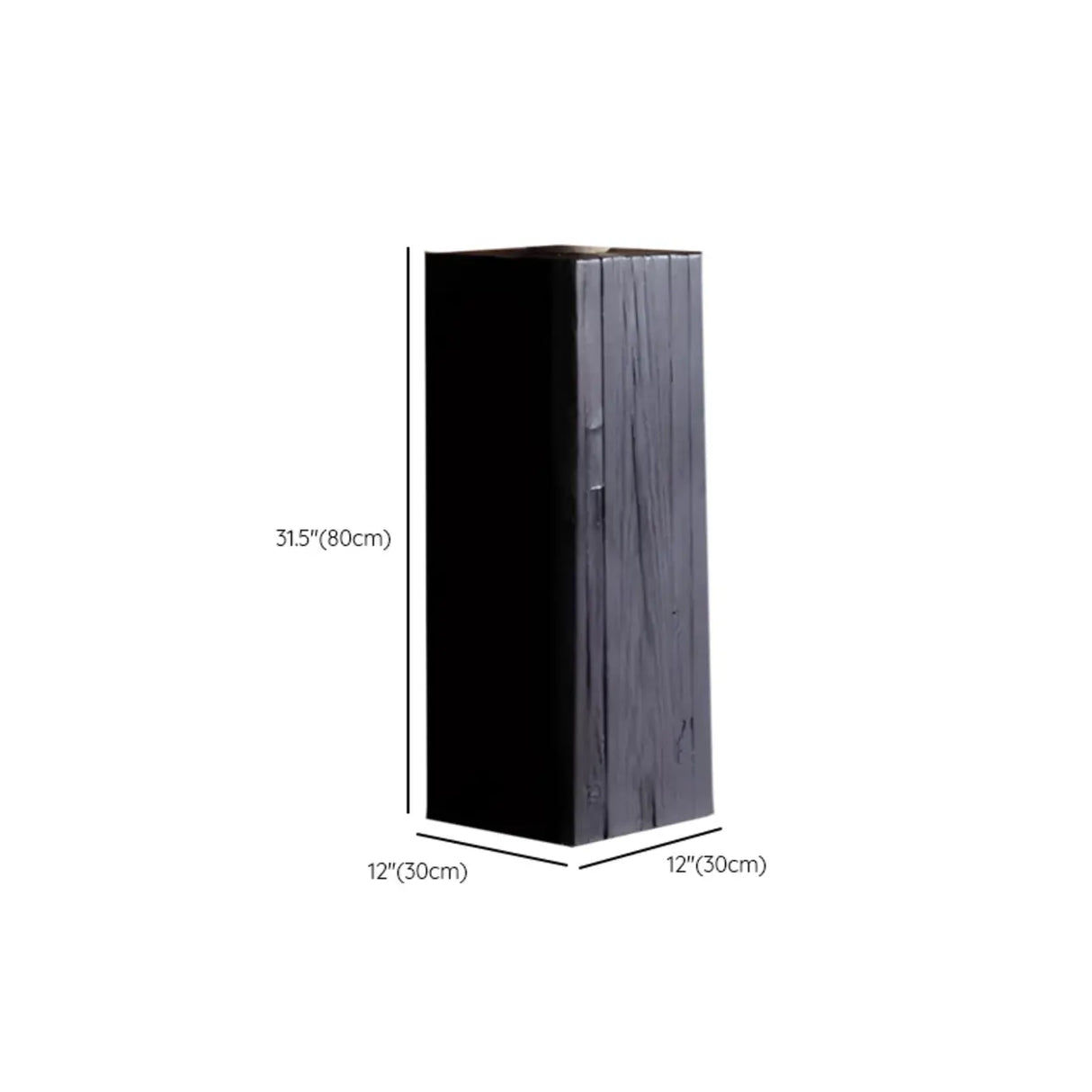  Contemporary Wood Black Square Block Side Table Image - 19