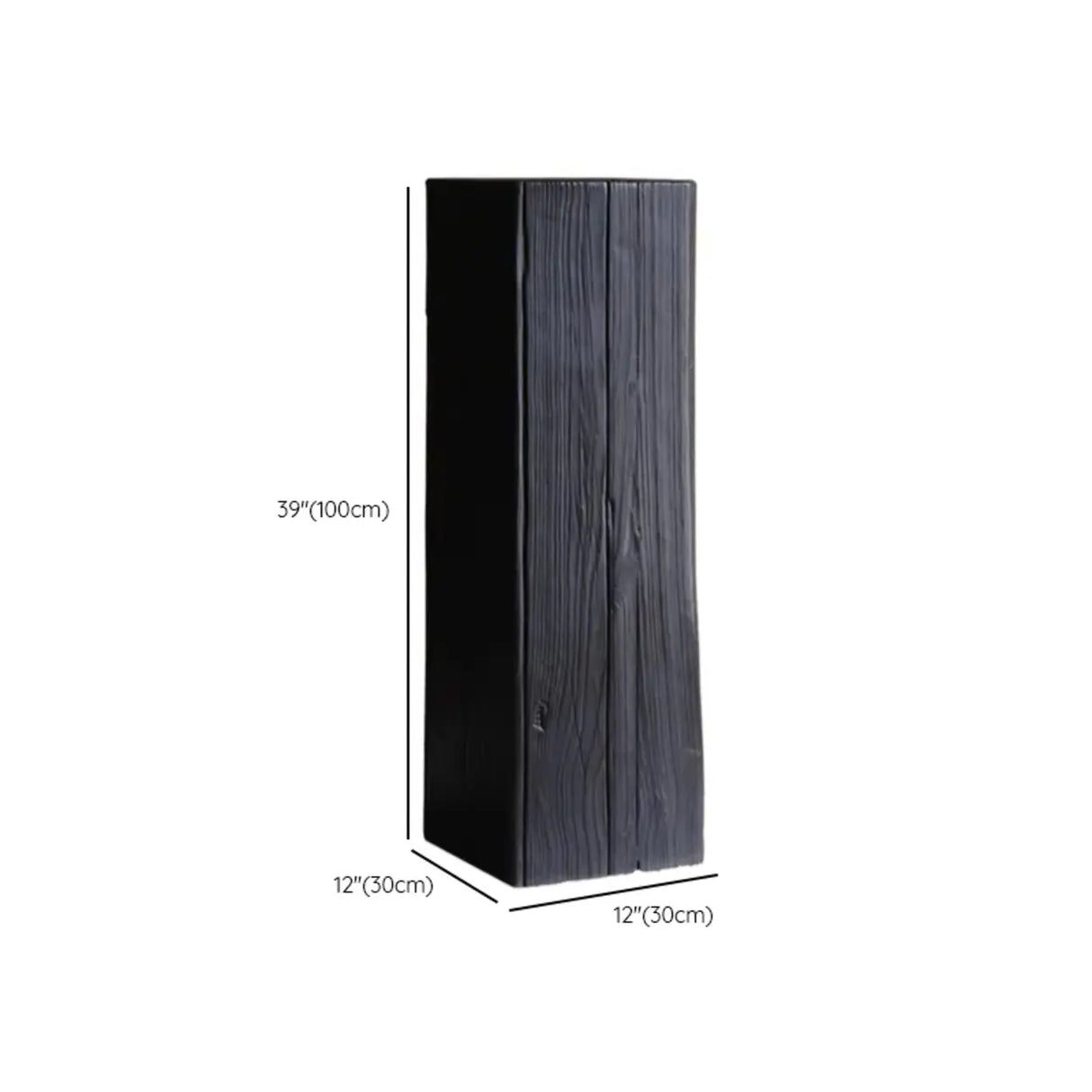  Contemporary Wood Black Square Block Side Table Image - 20