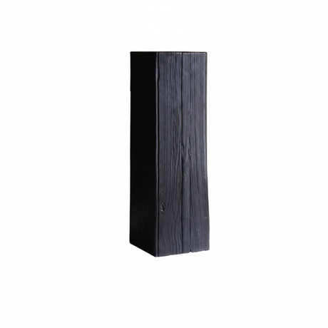 Contemporary Wood Black Square Block Side Table Image - 23