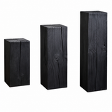Contemporary Wood Black Square Block Side Table Image - 27