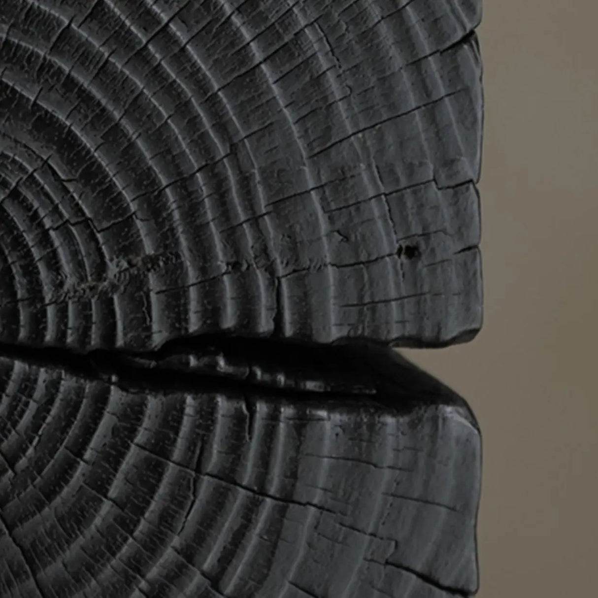  Contemporary Wood Black Square Block Side Table Image - 8