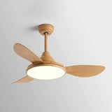 Contemporary Wood Ceiling Fan with Dimmable LED Light Image - 12