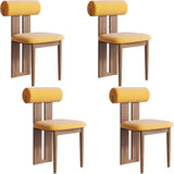 Contemporary Wood Upholstered Dining Chair - Nut Brown Image - 15