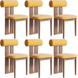 Contemporary Wood Upholstered Dining Chair - Nut Brown Image - 17
