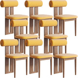 Contemporary Wood Upholstered Dining Chair - Nut Brown Image - 19