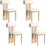 Contemporary Wood Upholstered Dining Chair - Nut Brown Image - 5