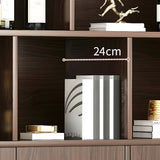 Contemporary Wooden Open Storage Wine Cabinet Brown Image - 10