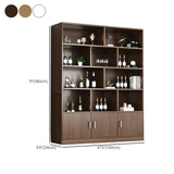 Contemporary Wooden Open Storage Wine Cabinet Brown Image - 39