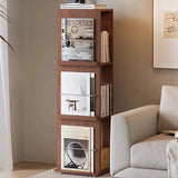 Contemporary Wooden Vertical 3-Tier Cube Kids Bookshelf Image - 1