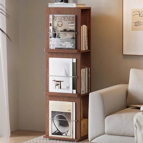 Contemporary Wooden Vertical 3-Tier Cube Kids Bookshelf Image - 1