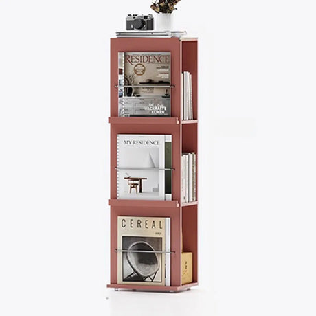 Contemporary Wooden Vertical 3-Tier Cube Kids Bookshelf Image - 2