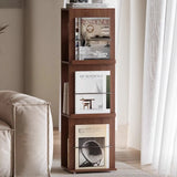 Contemporary Wooden Vertical 3-Tier Cube Kids Bookshelf Image - 4
