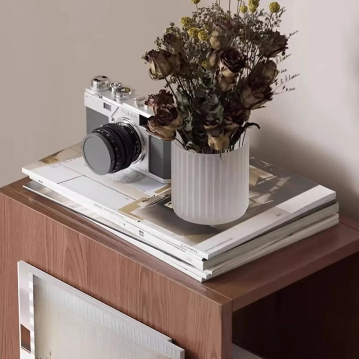 Contemporary Wooden Vertical 3-Tier Cube Kids Bookshelf Image - 6