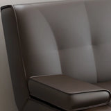 Convertible Black Polyurethane Biscuit Back Sleeper Image - 6
