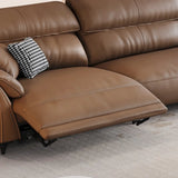 Convertible Brown Nappa Leather Reclining Sleeper Image - 10