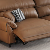 Convertible Brown Nappa Leather Reclining Sleeper Image - 11