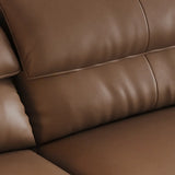 Convertible Brown Nappa Leather Reclining Sleeper Image - 12