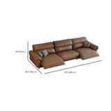 Convertible Brown Nappa Leather Reclining Sleeper Image - 15