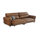 Convertible Brown Nappa Leather Reclining Sleeper Image - 3
