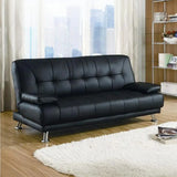 Convertible Foldable Brown Leather Sleeper with Arms Image - 11