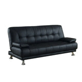 Convertible Foldable Brown Leather Sleeper with Arms Image - 2