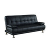 Convertible Foldable Brown Leather Sleeper with Arms Image - 2