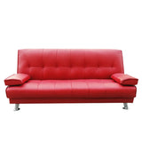 Convertible Foldable Brown Leather Sleeper with Arms Image - 5