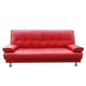 Convertible Foldable Brown Leather Sleeper with Arms Image - 5