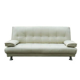 Convertible Foldable Brown Leather Sleeper with Arms Image - 7