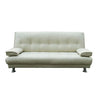 Convertible Foldable Brown Leather Sleeper with Arms Image - 7