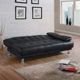 Convertible Foldable Brown Leather Sleeper with Arms Image - 8