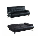 Convertible Foldable Brown Leather Sleeper with Arms Image - 9
