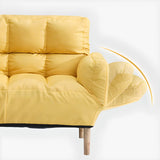 Convertible Slub Linen Fabric Biscuit Back Loveseat Image - 22