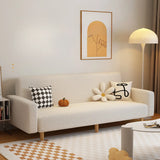 Convertible White Mohair Square Arm Tight Back Sleeper Image - 1