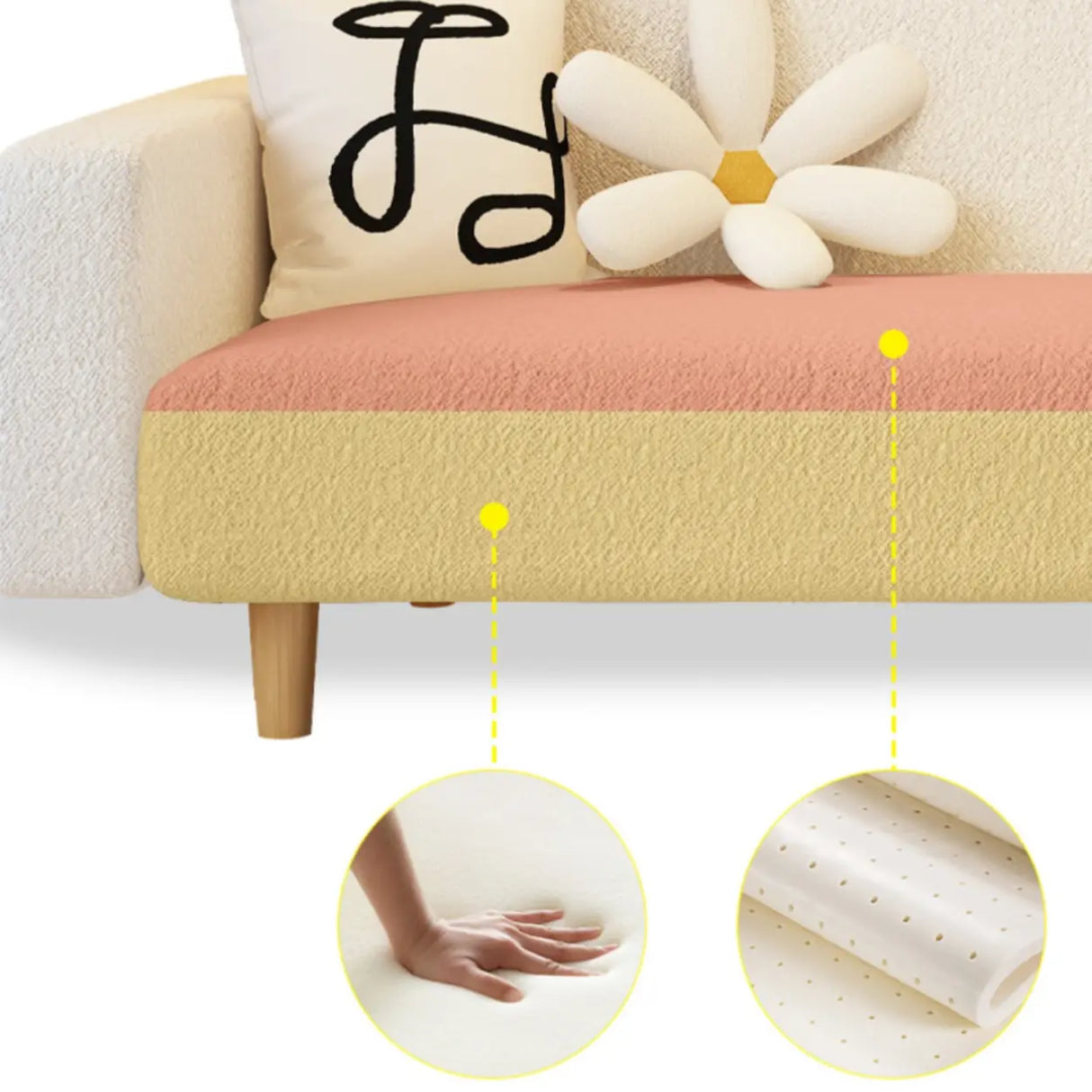 Convertible White Mohair Square Arm Tight Back Sleeper Image - 7
