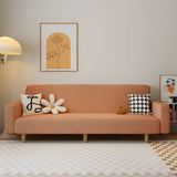 Convertible White Mohair Square Arm Tight Back Sleeper Image - 3