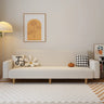 Convertible White Mohair Square Arm Tight Back Sleeper Image - 4