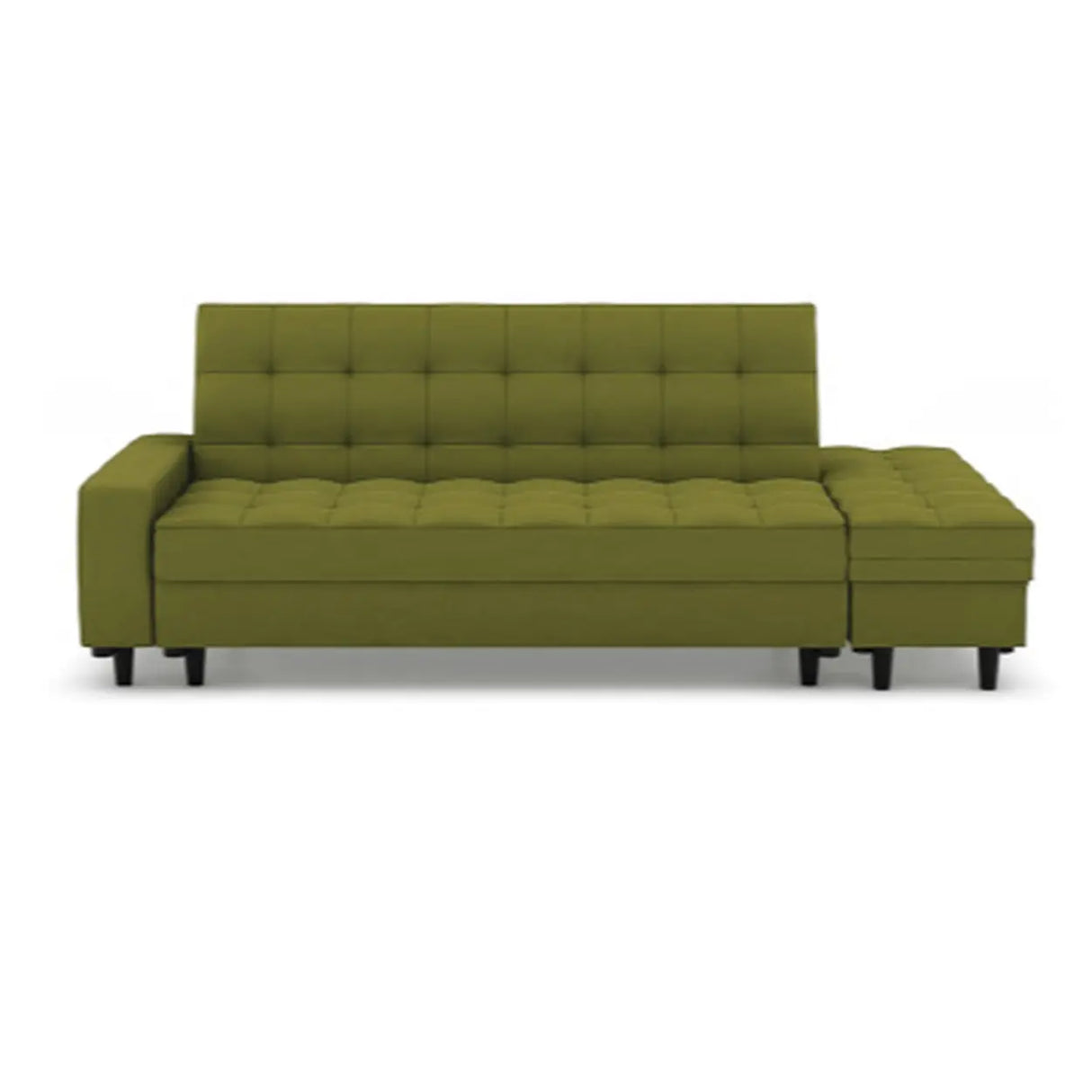 Convertible White Queen Storage Leather Futon Sofa Bed Image - 5