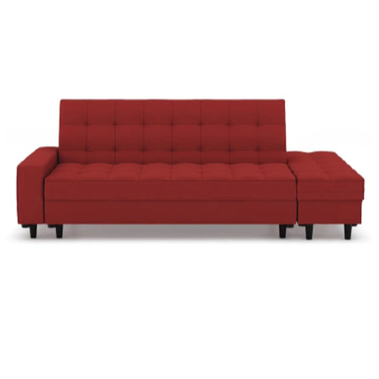 Convertible White Queen Storage Leather Futon Sofa Bed Image - 8