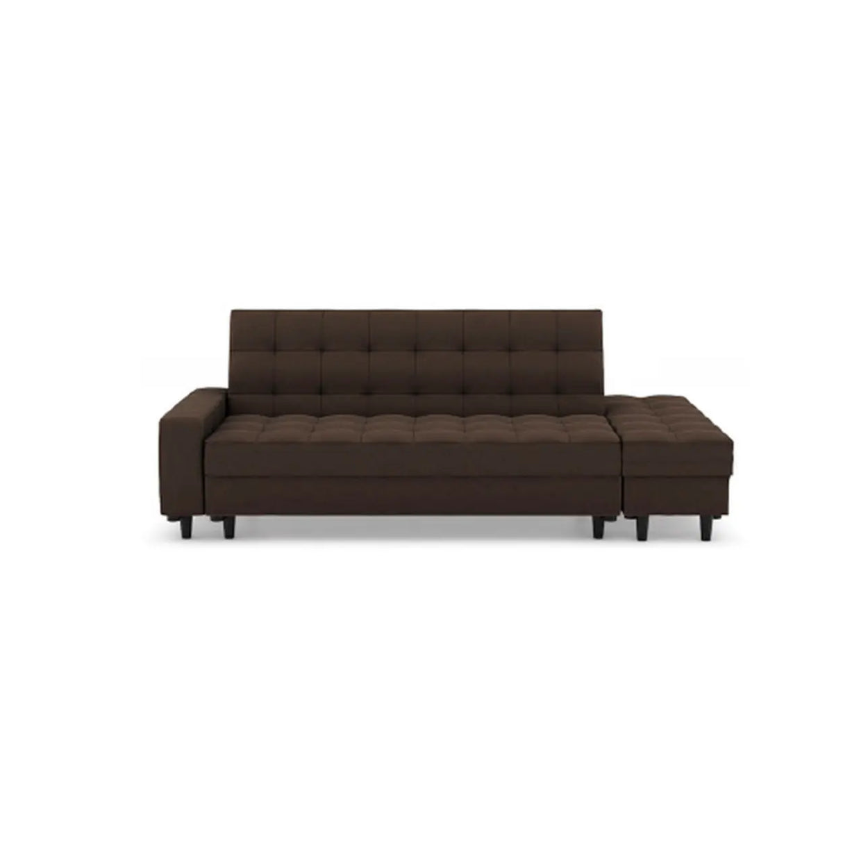 Convertible White Queen Storage Leather Futon Sofa Bed Image - 9