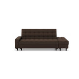 Convertible White Queen Storage Leather Futon Sofa Bed Image - 9